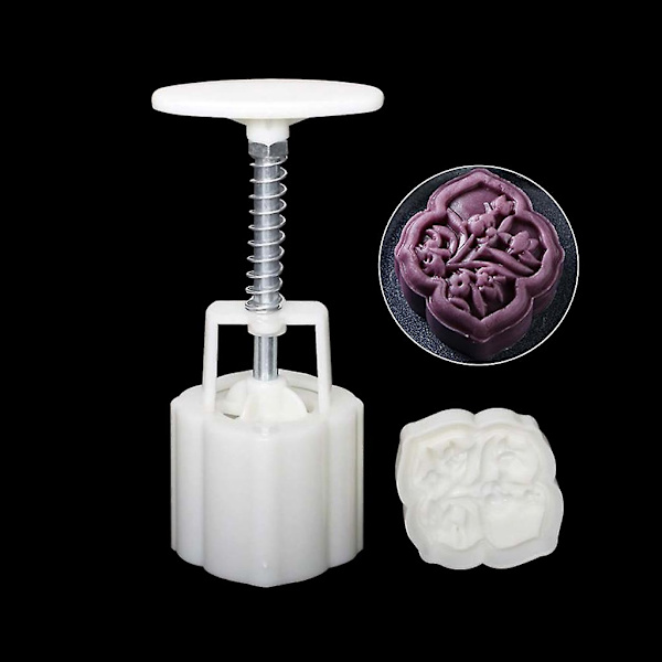 Mid-Autumn Festival Månekageform 3d Blomster Design Kage Stempel Månekageform