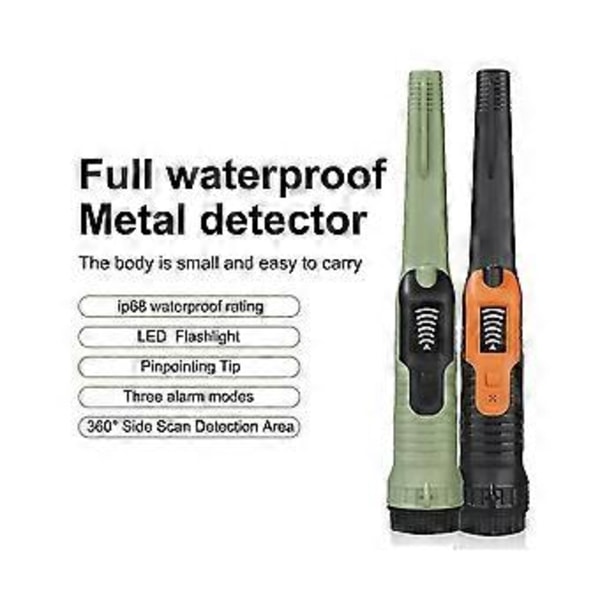 Metal Detektor Pinpointer, LCD Display Vandtæt Med Høj Følsomhed, 360 Scanning, Lyd/Vibration