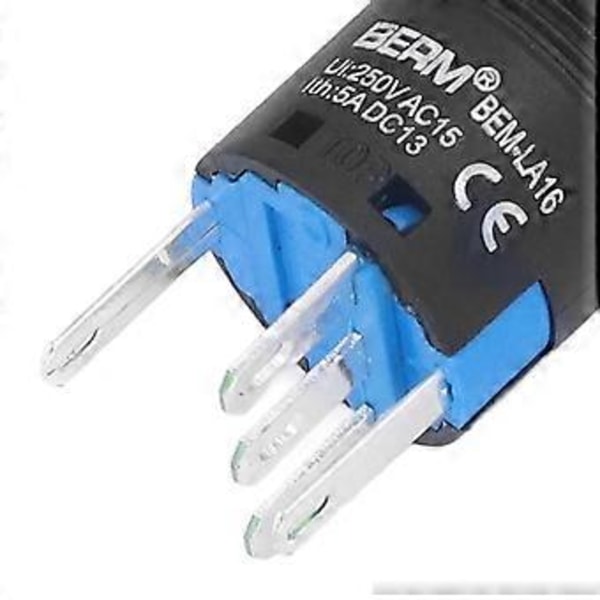 25st Tryckknapp Momentan Självlåsande 5 Pin 16mm med Lampa 24V Set Kit för Utrustning Grön