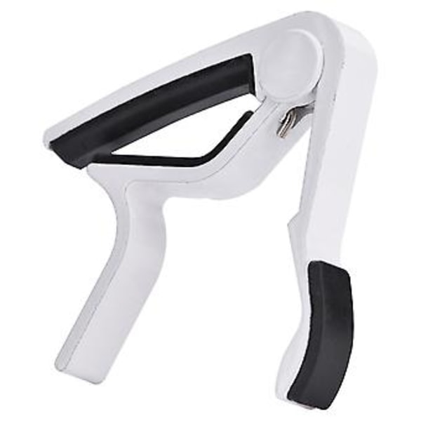 Bærbar Hurtigskift Tune Clamp Håndholdt Tuner Capo for Akustisk Gitar Hvit