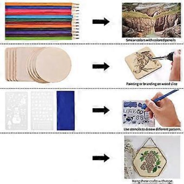 Pyrografia, 120 kpl puunpolttotyökalu puunpoltin säädettävällä lämpötilalla juotoskolvityökalu EU-pistoke
