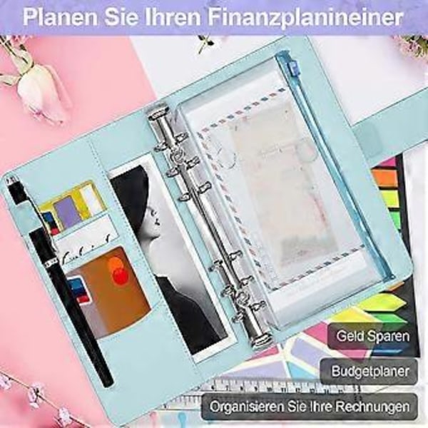 A6 Budget Binder, A6 Penge Organizer til Kontanter, Budget Binder med Kontantkuverter, Budgetkuverter Organizer til Penge A
