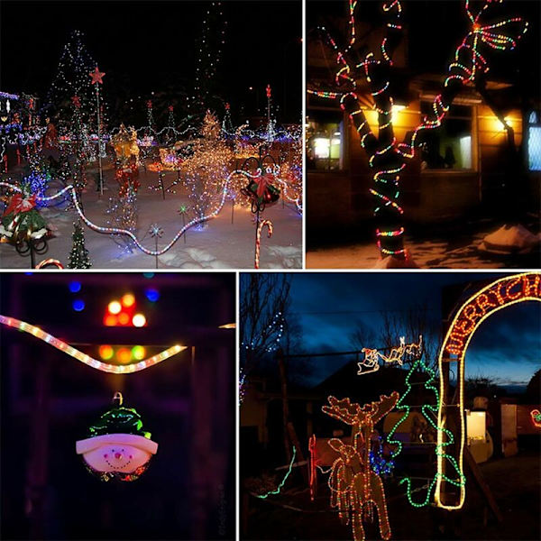 Solcellslingor utomhus, vattentäta 20M 200 LED, 8 lägen, koppartrådsrör, gnistrande solcellslampor för trädgård, bröllopsfest, jul D