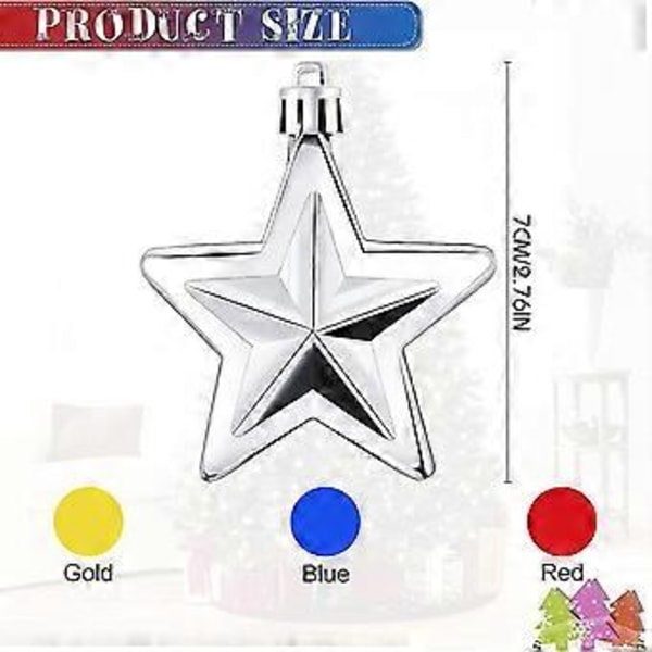 Julgransprydnader Set, 2.76\" Okrossbara Prydnader För Julgranar Högtid Bröllopsfest Dekoration Om 24 St (silver)