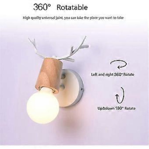 Væglampe Børnelampe Kreativ Jule Gevir Hjorteform Lampe Kompatibel Med Soveværelse, Stue