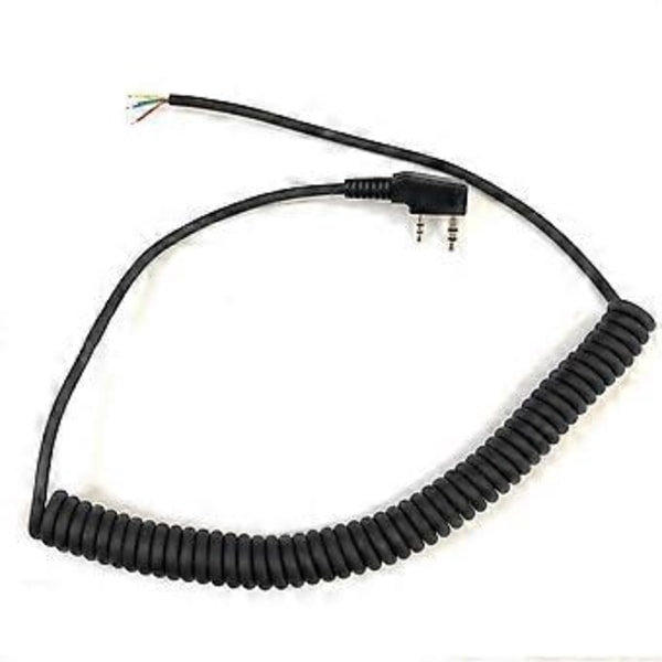 Walkie Talkie Mikrofonkabel Erstatningskabel K-Plug Mikrofonkabel Walkie Talkie Tilbehør DIY Universal Walkie Talkie