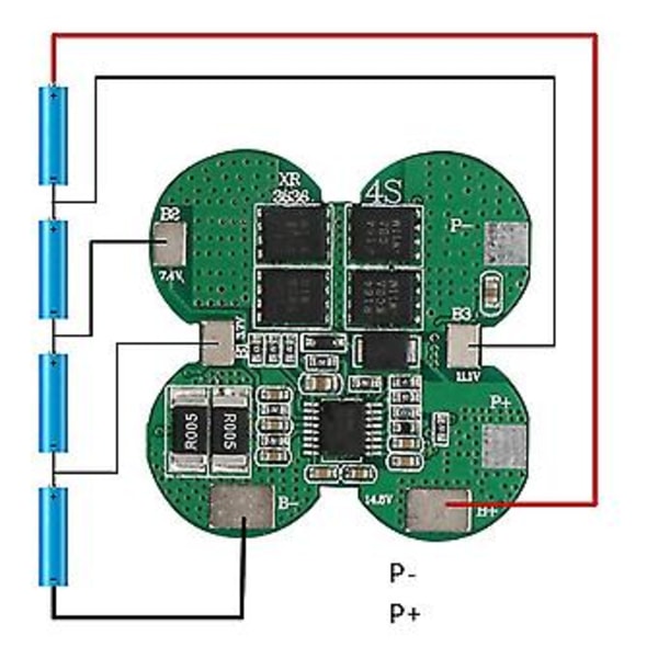 5 kpl BMS 4S 15A 14.8V 18650 Li-latauslevy