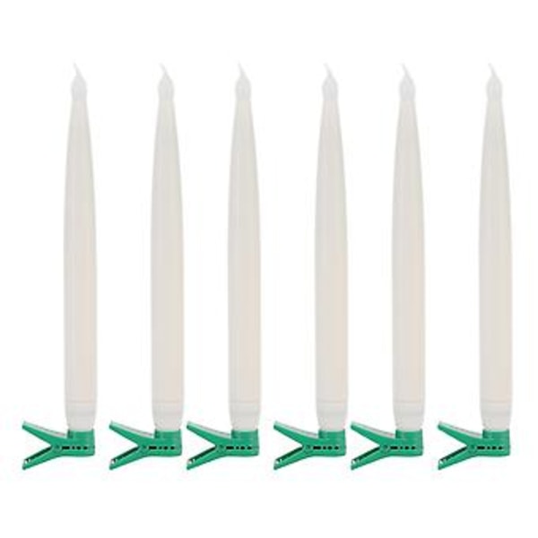 Clip-on Lysestaker, 6 stk. LED Julelys LED Lysestaker Flammeløse Lysestaker Topp Kvalitet