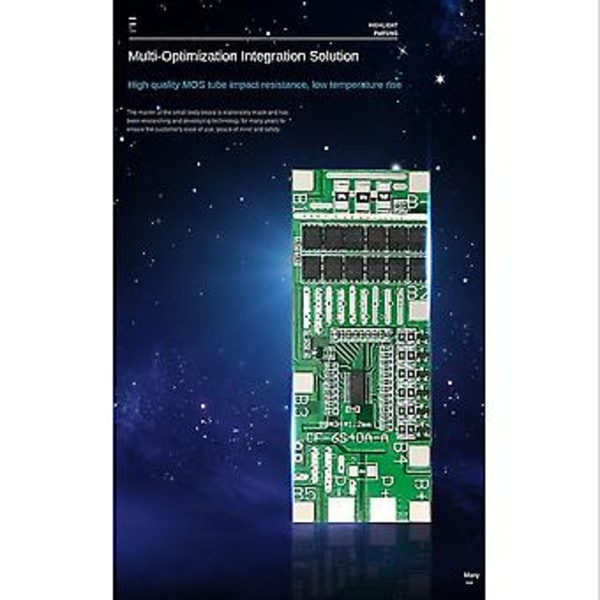 6s 24V Ternäärinen Equalizat Sama Suu Bms -kortti Sähköajoneuvoille Kolmipyörä (40A)