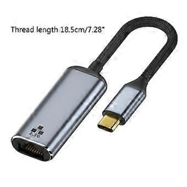 Gigabit Ethernet LAN Netværksadapter RJ45 2500Mbps Ethernet til USB C Type-C Stik til Bærbar Telefon Hot-swappable