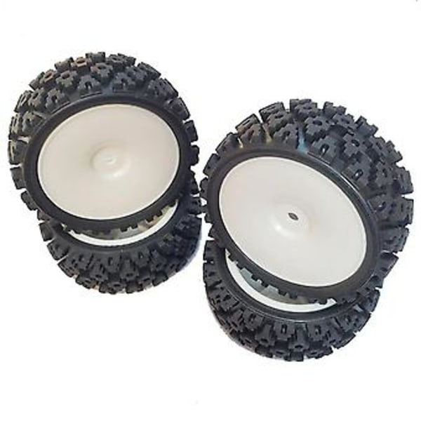 4 stk 70mm 1/10 Rc Offroad Buggy Bil Gummidekk Hjul Dekk Front For Tt01 Tt02 Xv01 Lc Racing P
