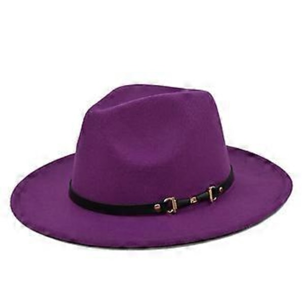 Ny fashionabel och elegant jazzhatt europeisk och amerikansk ullhatt vår och höst vinter ull retro litterär hatt med stor brätte