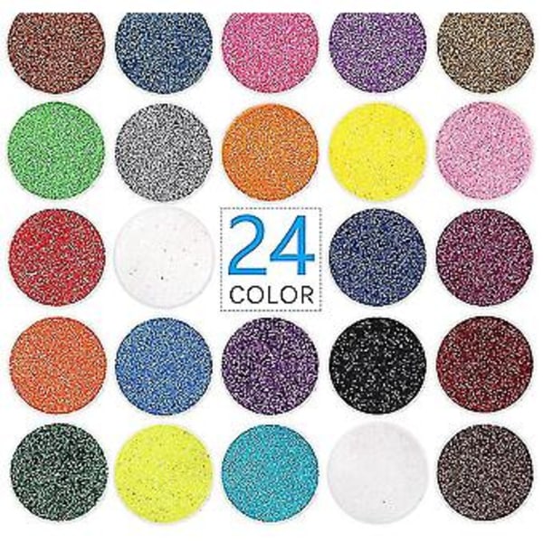 Hieno glittersetti, 24 kpl kynsiglitterpurkkeja taideaskarteluun ja maalaukseen