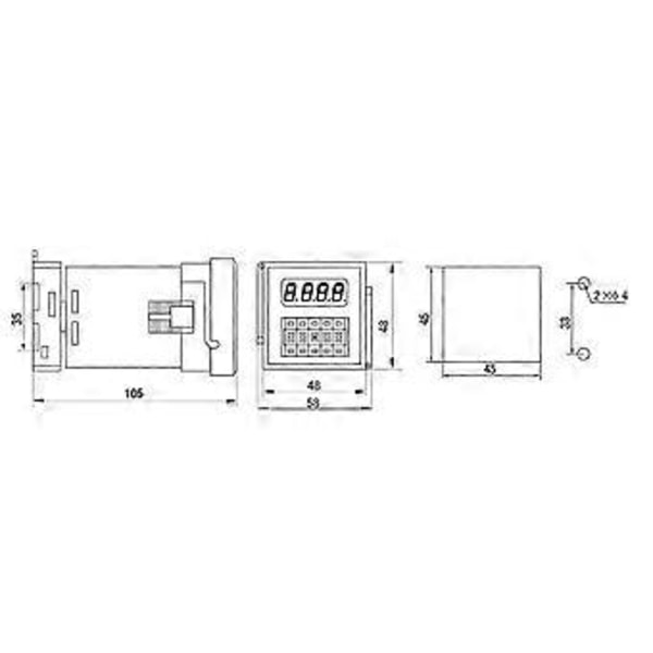 Tidsrelä LED Digital Display Justerbar Hög Noggrannhet Elektroniska Komponenter ATS48A-1ZDC12V