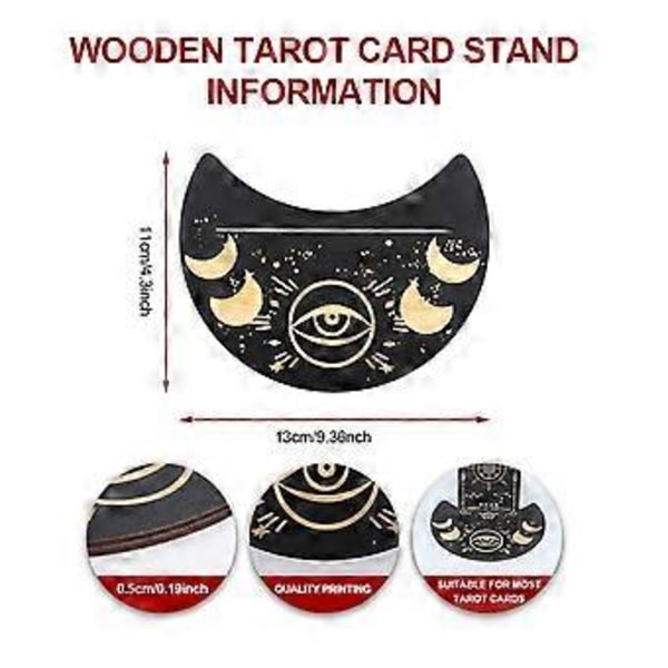 Tarotkort-etui og stativholder i tre, Tarotkortboks for spådom, smykkeskrin, utstillingsstativ for heks, B