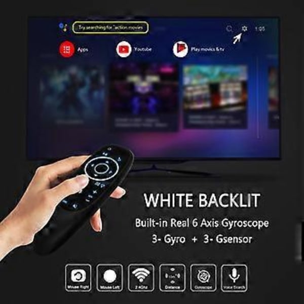 G10S Pro Röststyrning 2.4G RF Trådlös Luftmus Gyroskop Trådlös Smart Fjärrkontroll Bakgrundsbelyst För Android TV Box PC