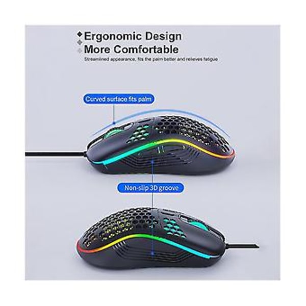 Trådbunden Mekanisk Gaming USB Ljusstark 7200dpi Justerbar Optisk För PC Dator