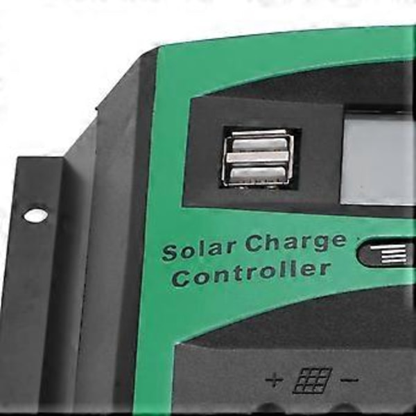 12V/24V Aurinkolataussäädin Aurinkosähköinen Latausohjain Kahdella USB-portilla 40A
