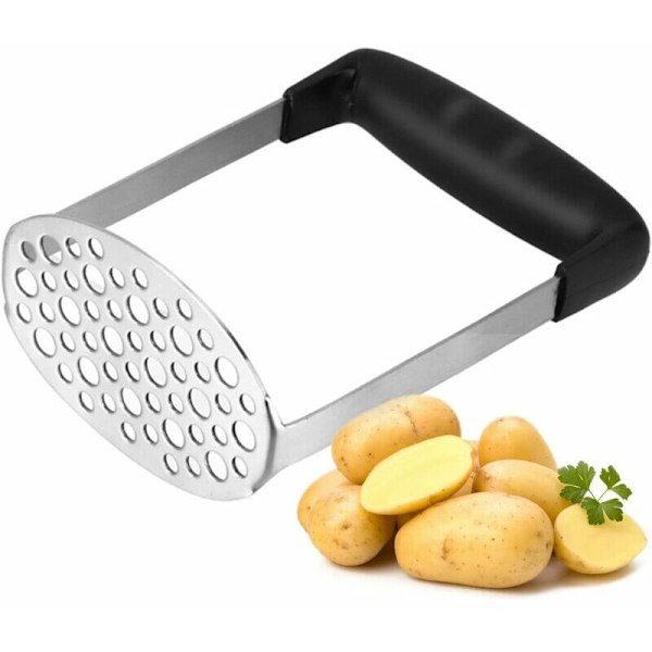 Potato masher, puree masher, stainless steel potato masher with non-slip handle, suitable for potato masher for beans, fruits and baby food (117.517