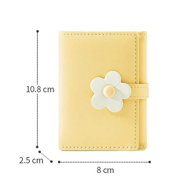 Enkel og søt liten blomst studentlommebok, fasjonabel tredelt damelommebok Rosa