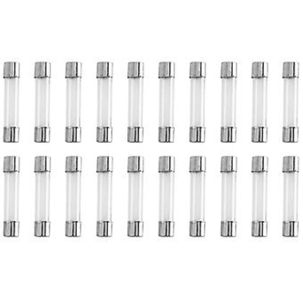 20 stk. Hurtig Spræng Glasrørsikring 8a 8 Ampere 250v 6mm X 30mm