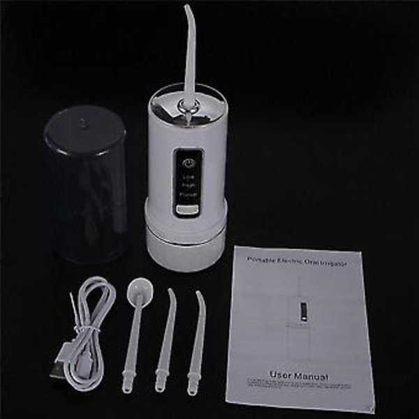 Irrigator 3 Lägen Bärbar Uppladdningsbar Dental Vattenspray 4 Munstycken 230ml Tank För Tandblekning