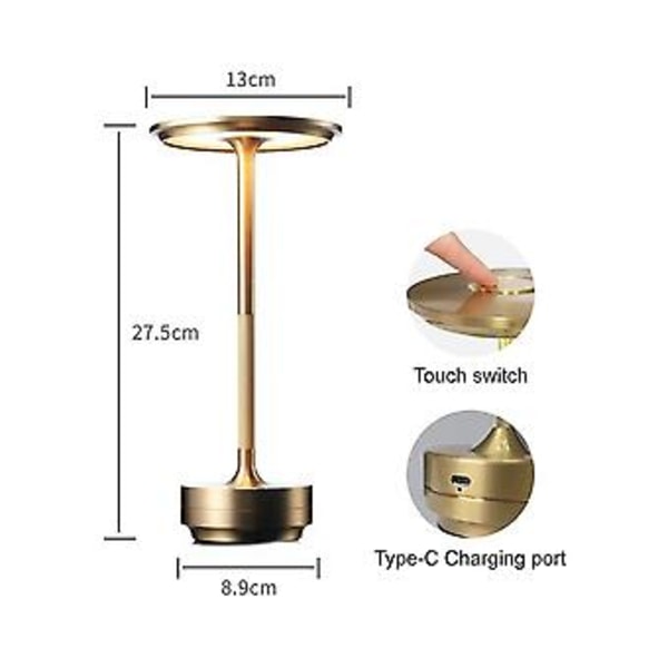 Portabel Rative LED Bordslampa Portabel Ing Sovrum Uppladdningsbar Hotell Bar Matplats A