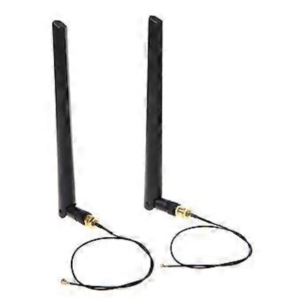2 x 6dBi WiFi RP-SMA Hunn Antenne 2.4GHz 5GHz Dual Band +2 x U.FL/IPEX til RP-SMA Hunn Pigtail Kabel for Mini PCIe