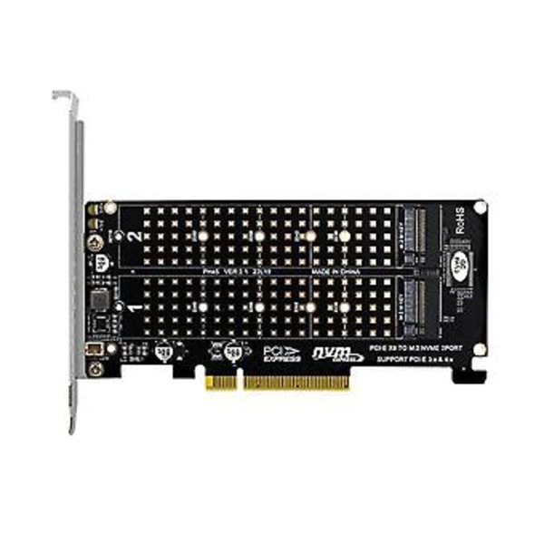 PCI-e X8 Dubbel Disk NVMe M.2 M Nyckel SSD Expans Adapter Dubbel NVMe PCI-e X