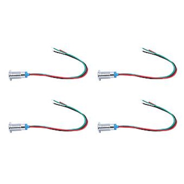 4 Sæt LED Indikatorlys Fælles Katode Lampe Industrielle Kontrolkomponenter 8mm 110‑220V Rød og Grøn