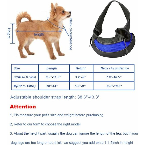 Bärsele för hund, handsfree sidobärsele för husdjur, bärbar, lätt, andningsbar mesh, utomhus, resebröstväska för husdjur