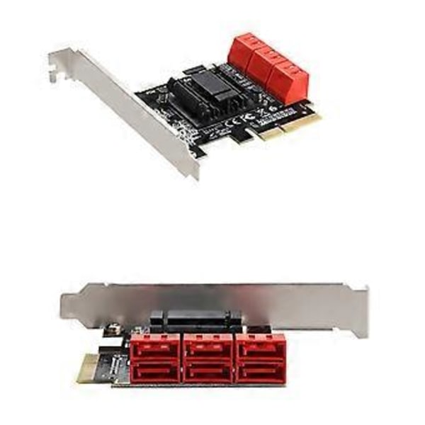 6 Portar PCI Sata Controller Internt Expansionskort PCI-E till Sata 3.0 Adapter