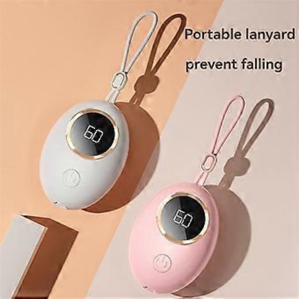 Handvärmare USB Mobil Powerbank Laddning Elektrisk Handvärmare Multifunktionell Fickvärmare Digital Display Rosa