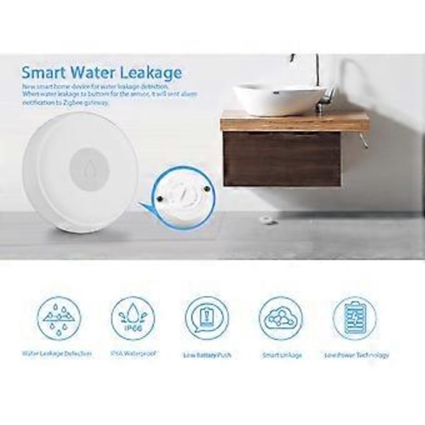 Tuya Zigbee Vand Sensor Vanddetektor til Hjem Fjernbetjent Alarm Sikkerhed Overrislingssensor Smart Home