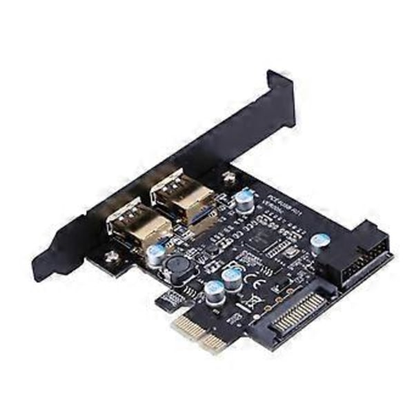 PCI-Express USB3.0 2 Portars Frontpanel med 19Pin Strömkontrollkortadapter