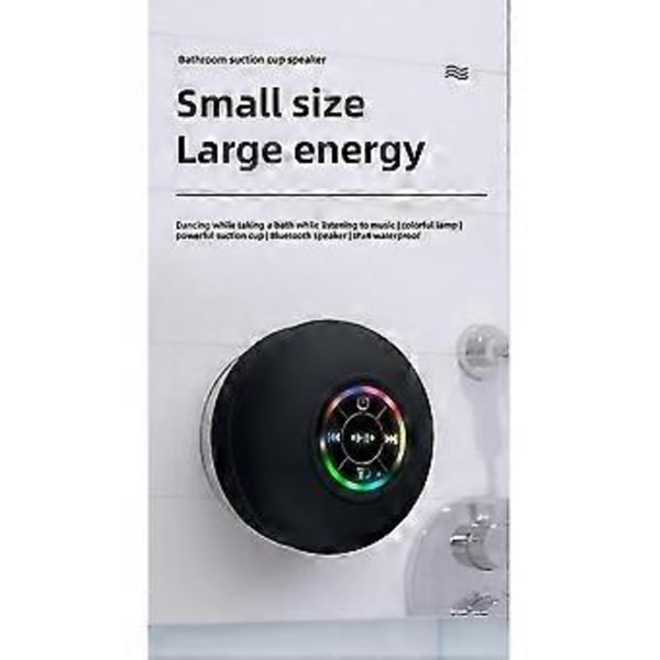 Mini Bluetooth Högtalare Vattentät Badrum Ljud Trådlös Dusch Högtalare Rgb Ljus Bluetooth Sucti