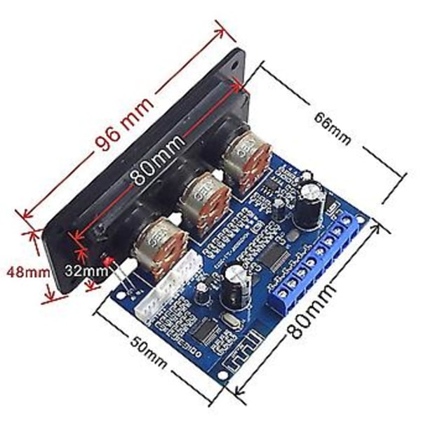 Bt5.0 2.1 Chl Digital Forstærkerkort+aux Kabel+fjernbetjening 2x25w+50w Subwoofer D Ampl
