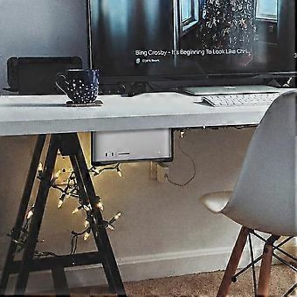 Router TV-boxhållare för Mac Studio Skrivbord Väggmonteringsförvaringsfäste Rack