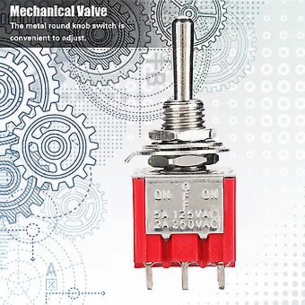 5 st MTS-303 Mini Toggle Switch 3PDT 9 Pin 3 Lägen På AV på