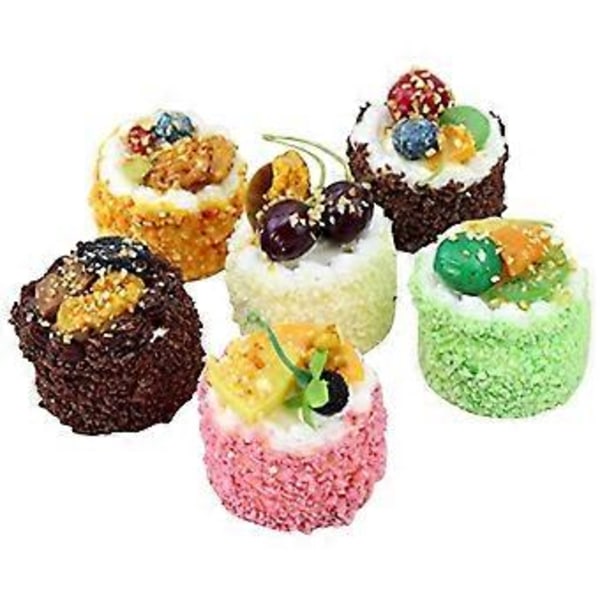 6 st Konstgjorda Simuleringskakor, Realistiska Muffin Bröd Dessert Modell Falsk Display Kaka Fotografi Rekvisita Heminredning