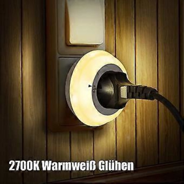 Natlampe med stikkontakt og tusmørkesensor, Heilwiy LED natlampe til børn, stikkontakt gave