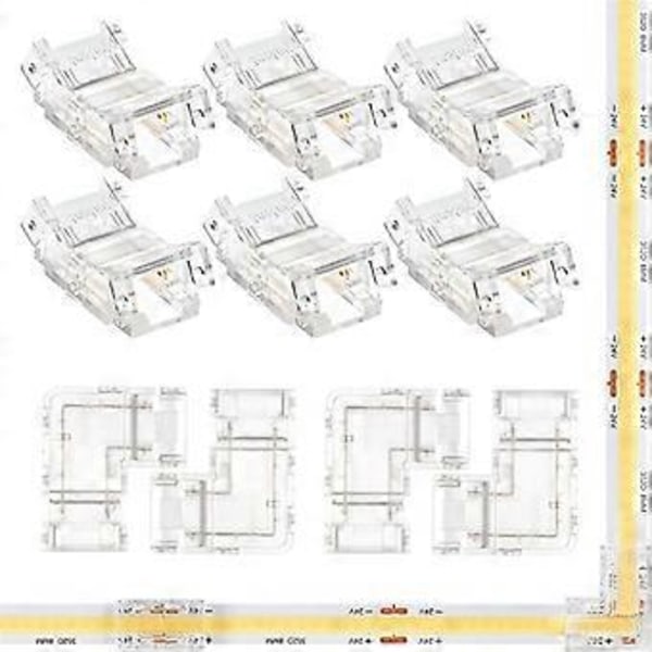 10 kpl 2-nastainen 8 mm:n COB LED -liitinsarja 8 mm:n COB LED -nauhavaloille
