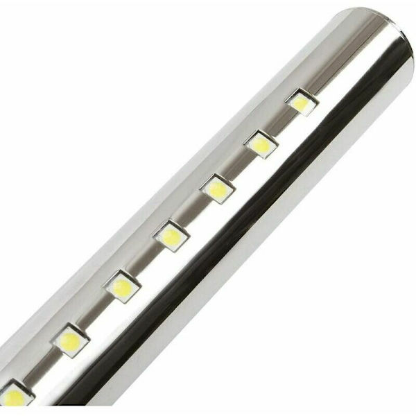 5W LED-spejlfrontlys - Badeværelseslampe med afbryder Makeup Vandtæt belysning Rustfrit stål væglampe Toilet Indendørs brug Varm hvid
