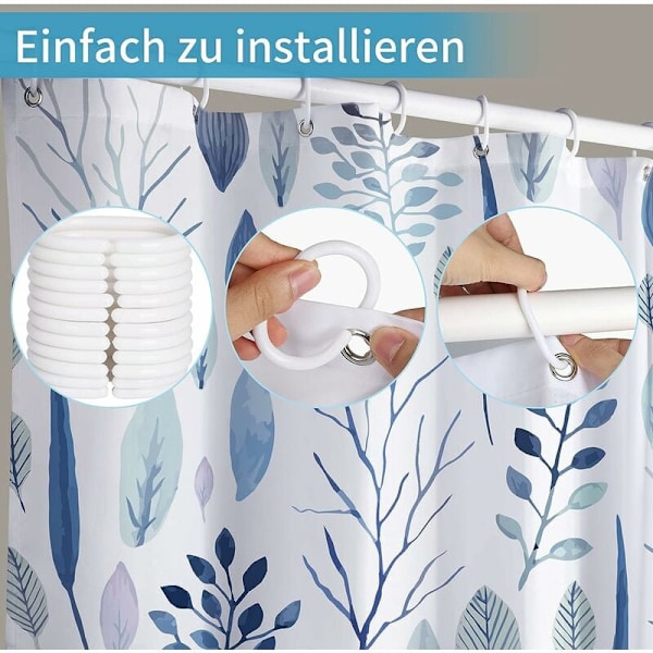 Duschdraperi - 180 x 180 cm - Vattentät - Viktad fåll - Tvättbar - Mögelbeständig - Snabbtorkande polyestertyg - Bohemisk badrumsaccessoar
