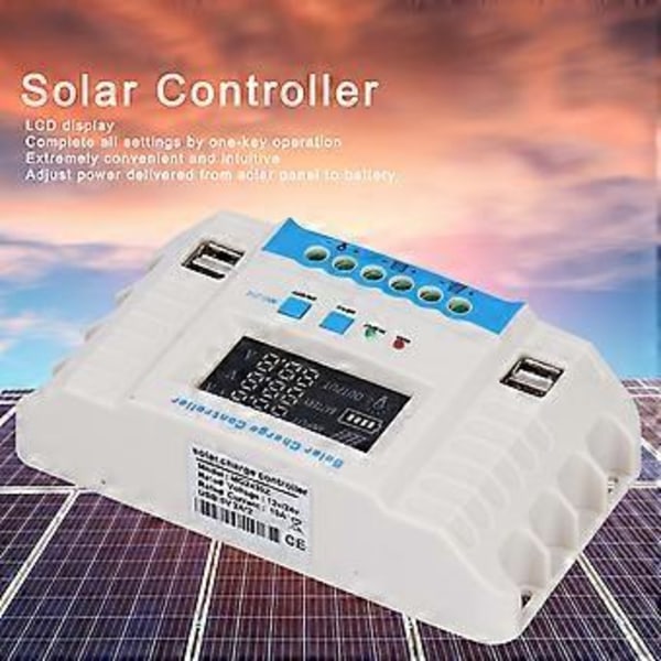 Aurinkolataussäädin Paneeli PWM 10A Kotitalous ABS-kuori LCD-näyttö MG2430Z 12V/24V