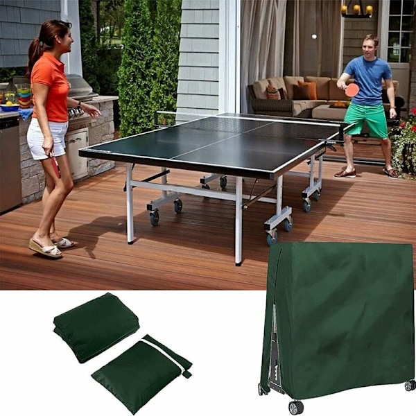 210D Vanntett Ping Pong Bordbeskyttelse for Innendørs og Utendørs Bruk - Grønn, 65x28x73in/ 165x70x185cm