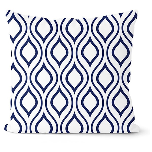 Blå putetrekk 45X45Cm Geometrisk putevar Dekorative puter Putedekorasjon