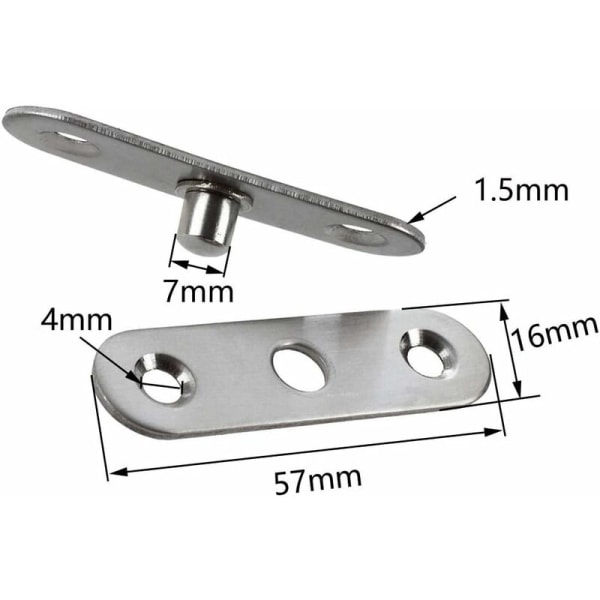 5716mm Längd 360 Graders Rostfritt Stål Kulled Pivot Centergångjärn Set, 1st
