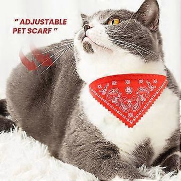 Justerbar Bandana Halsduk Krage för Liten Hund och Katt, Röd
