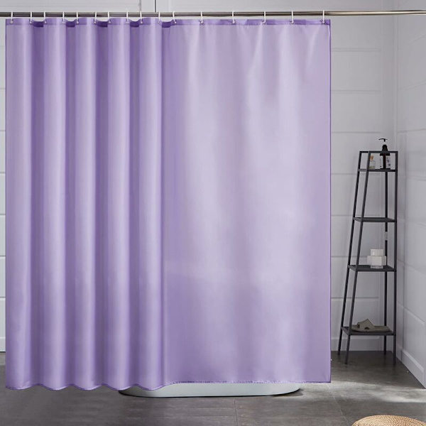 Bruseforhæng Anti-Mildew 240x180cm Badeforhæng Vandtæt Lilla Polyesterstof med 6 Kroge